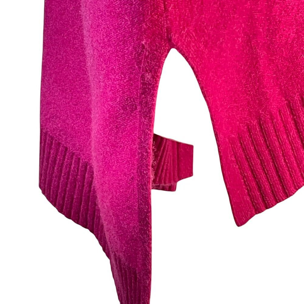 Pilcro 100% Cashmere Pink Oversized Split Neck Sweater Large Soft Luxe - Picture 8 of 11